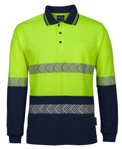 Picture of JB's Wear, HV L/S Segmented Tape Polo